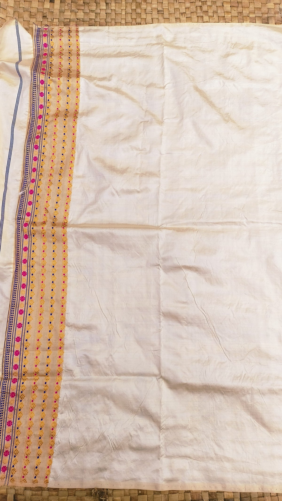 Pure Tussar By Mulberry (Tospaat) Zari & Thread Work Assam silk saree