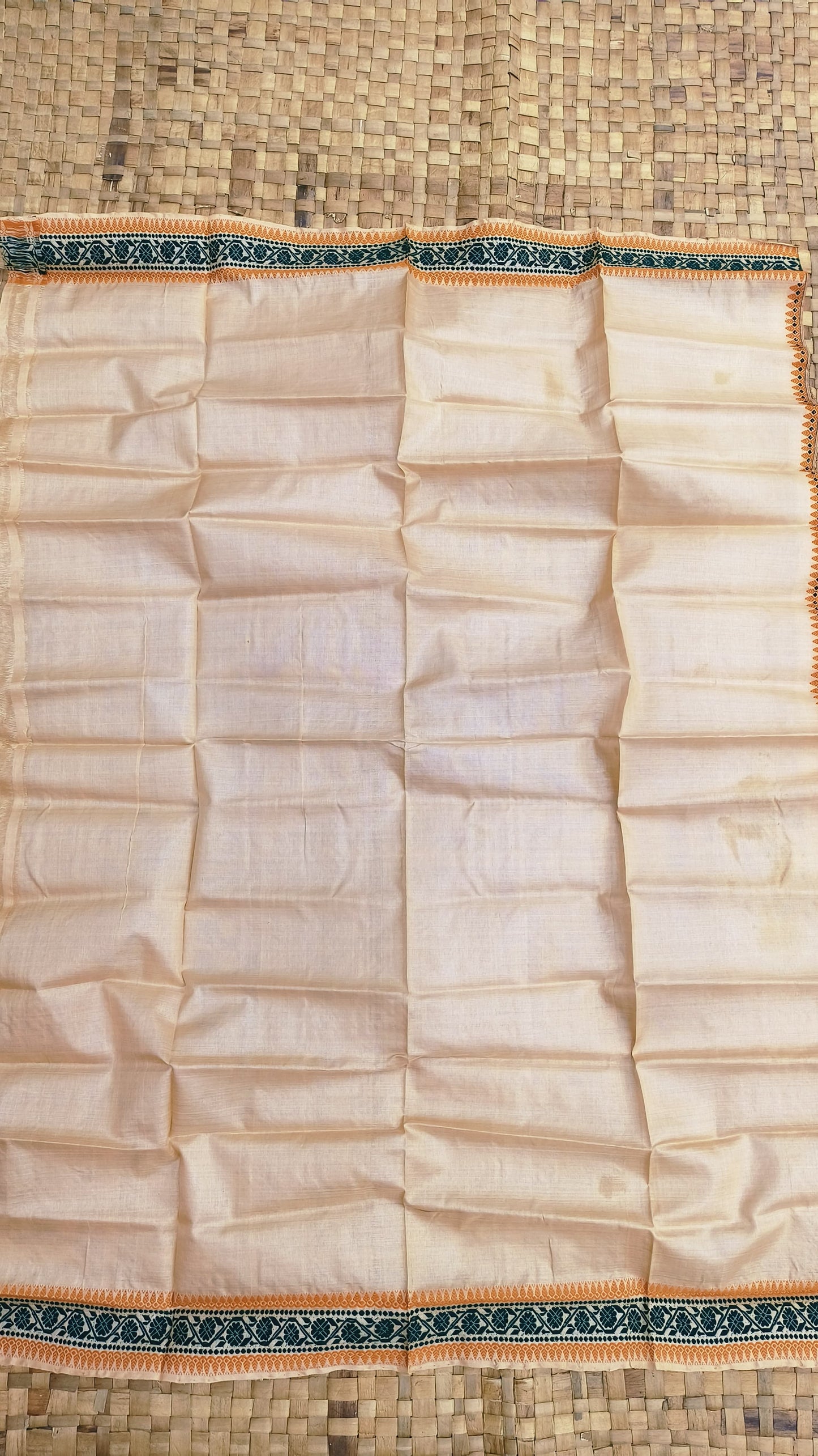 Pure Tussar By Tussar Silk Thread Work Interwoven Assam Silk Saree With Multicolour Motifs