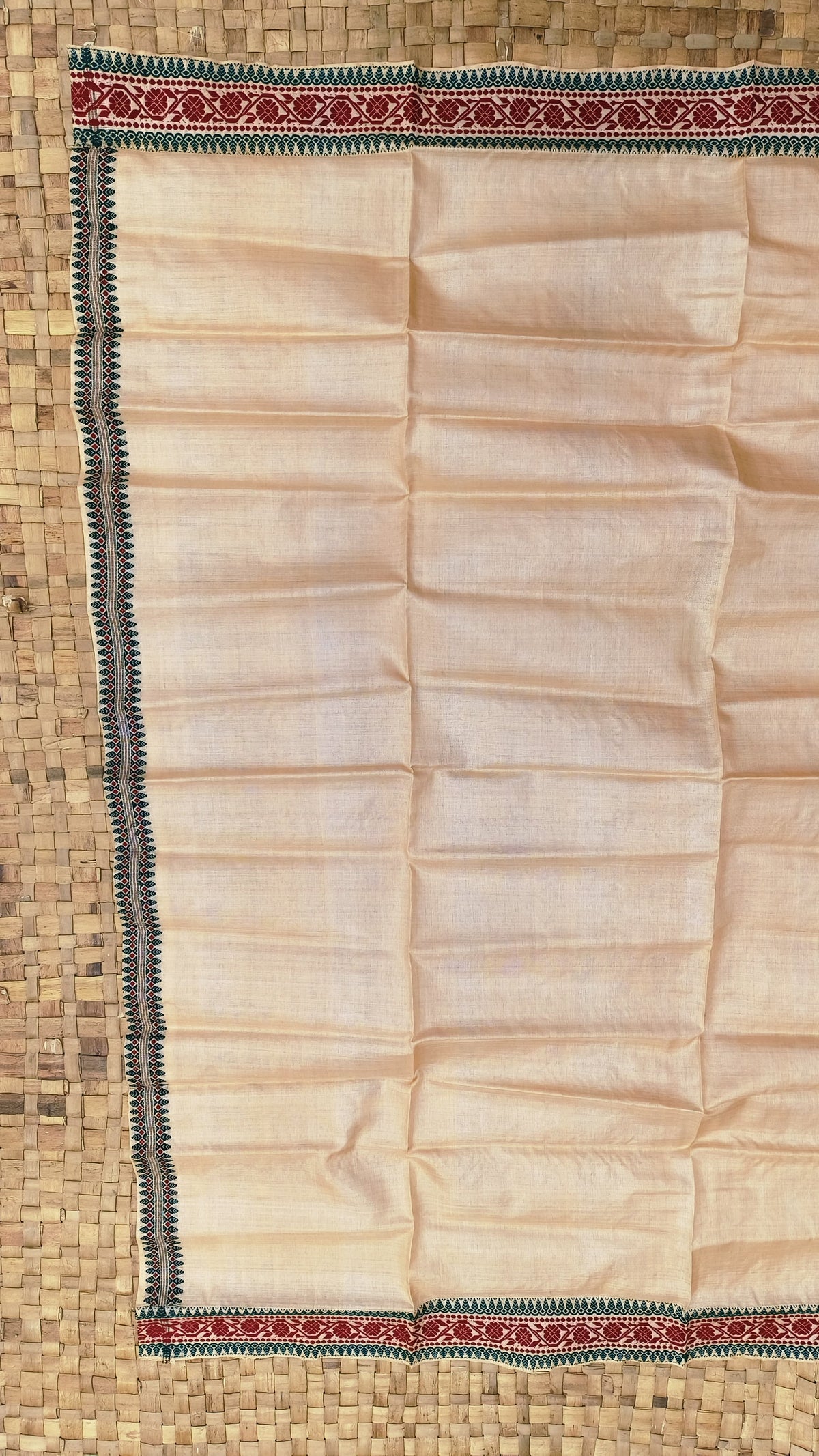 Pure Tussar By Tussar Silk Thread Work Interwoven Assam silk saree With Maroon Colour Motifs