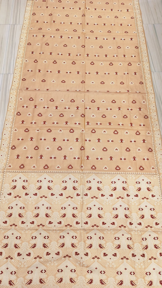 Pure Tussar By Tussar Thread Work Assam Silk saree With Meeri Design