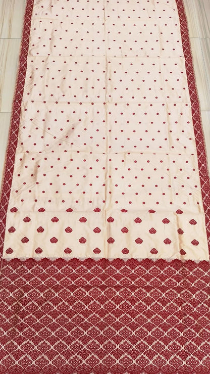 Pure Tussar By Mulberry Silk (tospaat) Silk Thread Work Assam Silk Saree