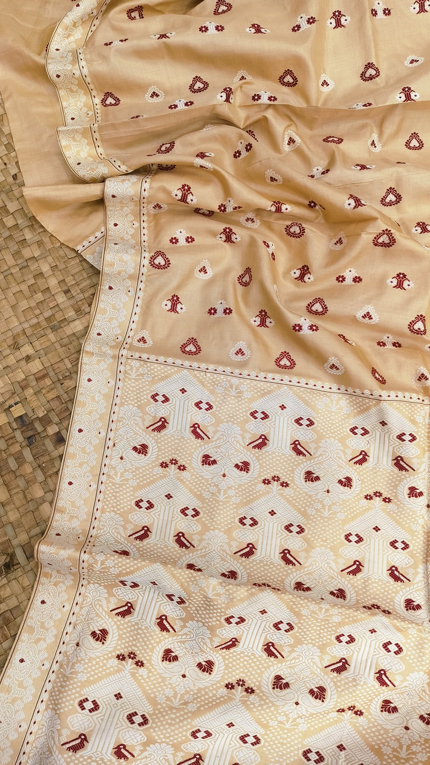 Pure Tussar By Tussar Thread Work Assam Silk saree