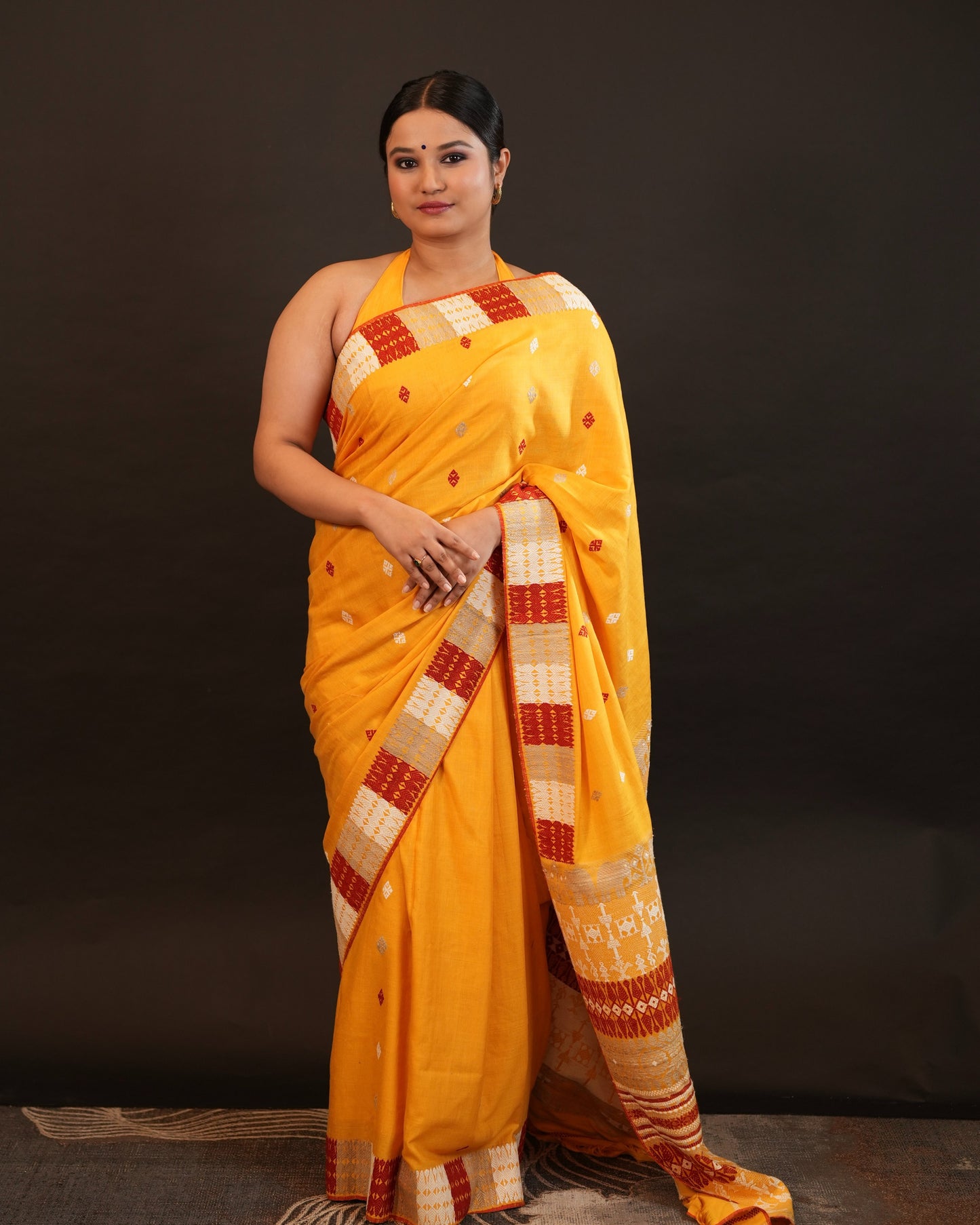 Pure Eri By Eri Silk with Muga Ghisa Thread Work Interwoven Assam Silk Saree