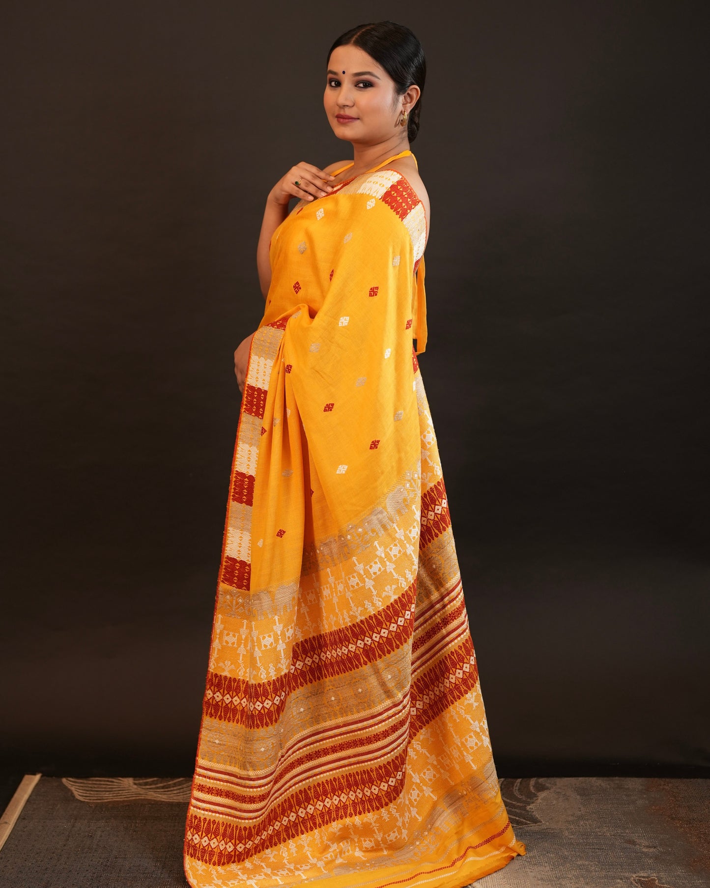 Pure Eri By Eri Silk with Muga Ghisa Thread Work Interwoven Assam Silk Saree