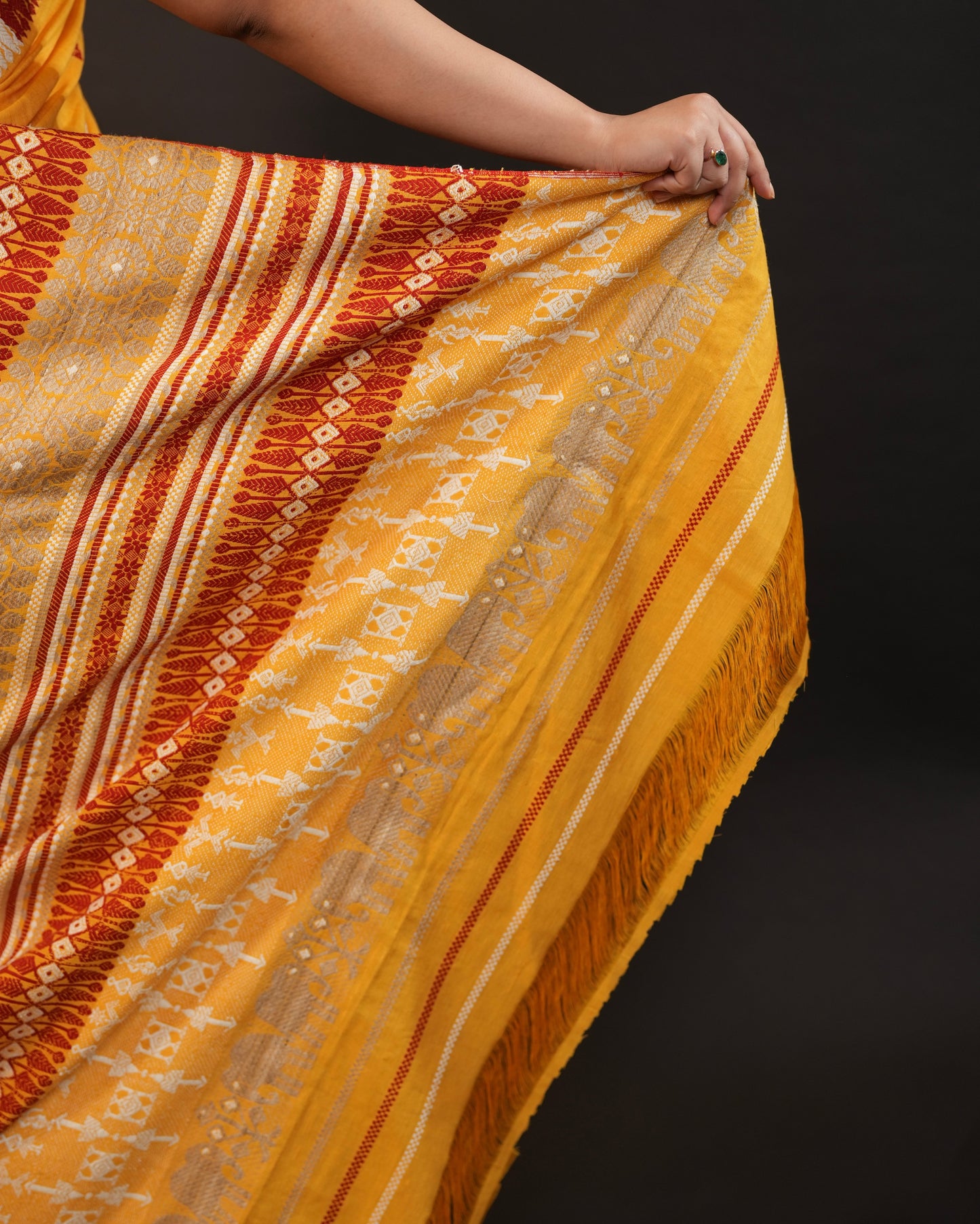 Pure Eri By Eri Silk with Muga Ghisa Thread Work Interwoven Assam Silk Saree