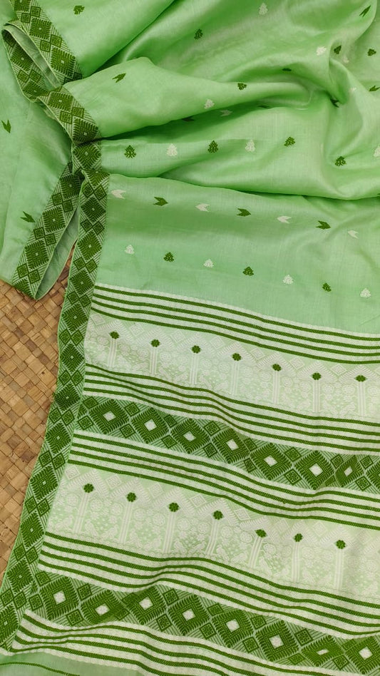 Green Pure Tussar By Tussar Silk Diet  Assam Silk Saree