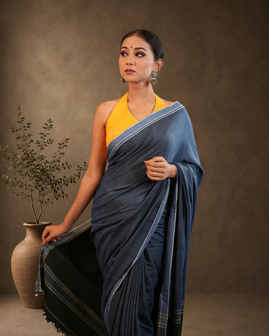 Pure Eri By Eri Silk Thread Work Interwoven Assam Silk Saree