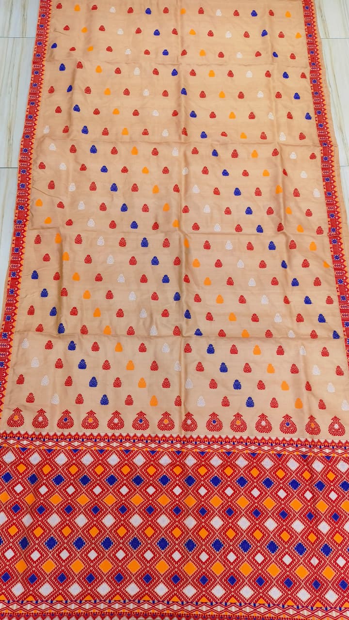 Pure Tussar By Tussar Silk Assam Silk Saree with Multicolour Motifs