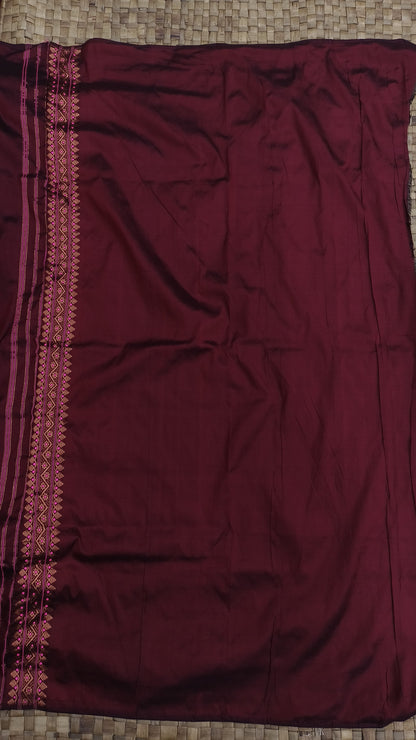Brown Pure Mulberry Silk Silver Zari Work Assam Silk saree With Mayur Motifs