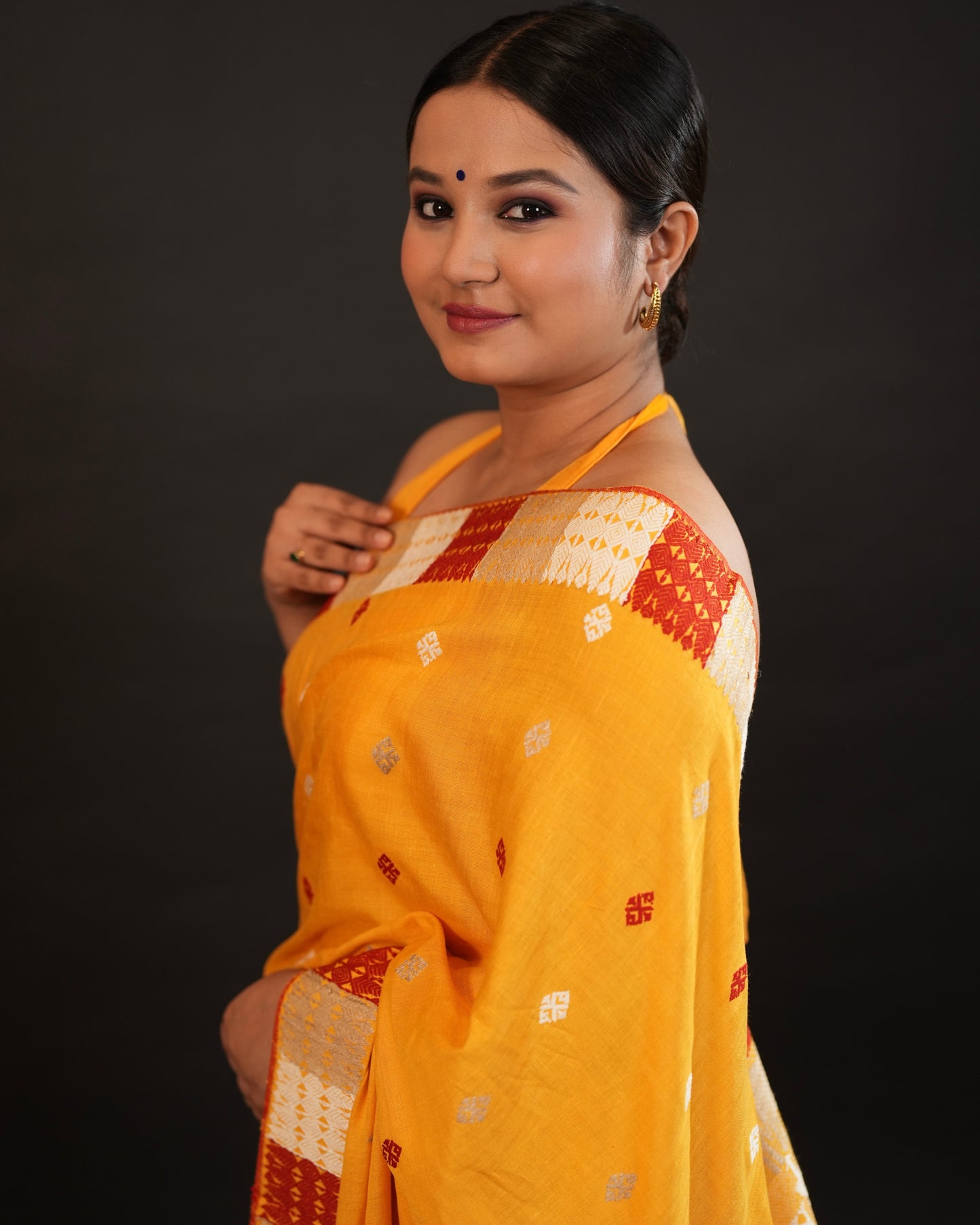 Pure Eri By Eri Silk with Muga Ghisa Thread Work Interwoven Assam Silk Saree