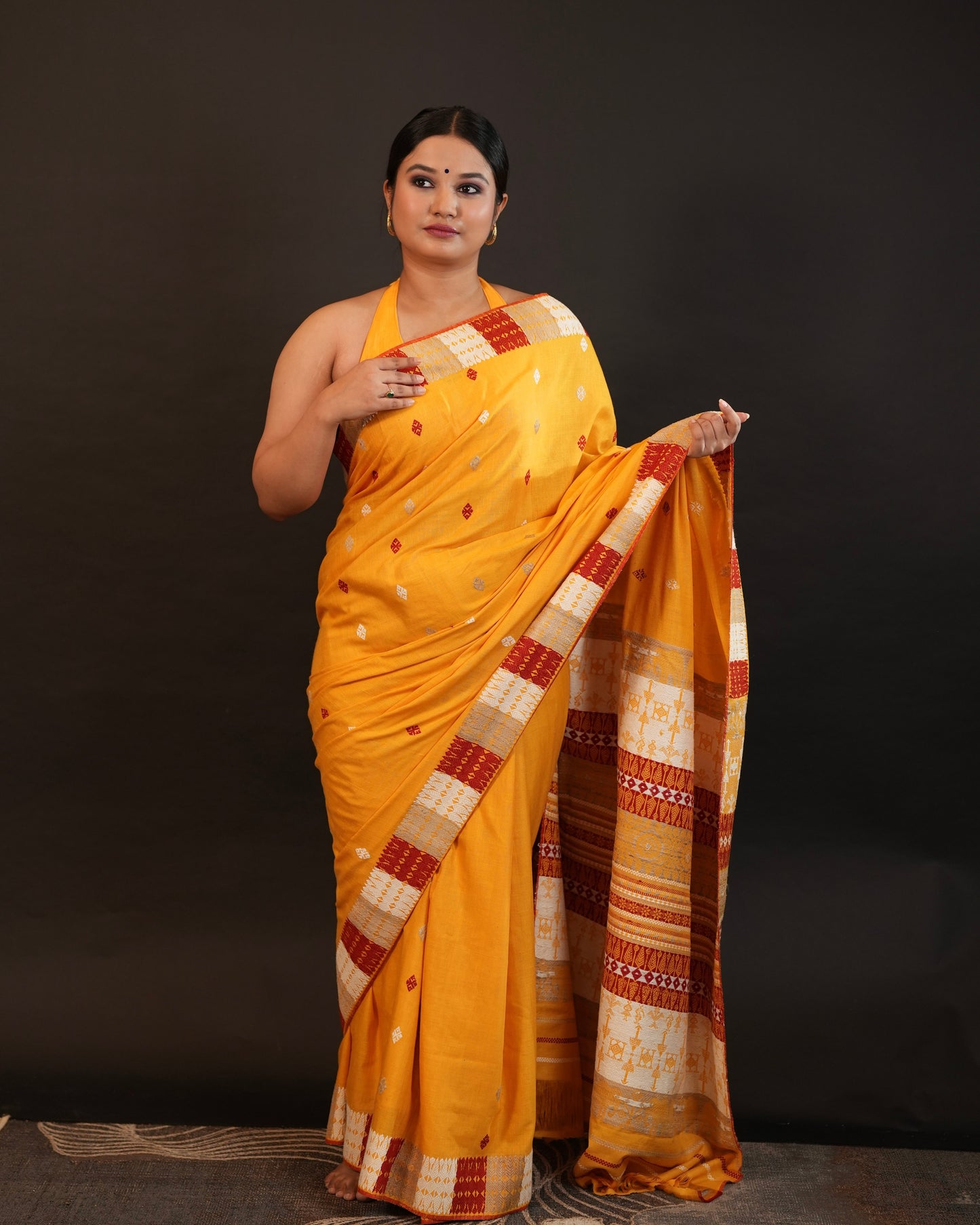 Pure Eri By Eri Silk with Muga Ghisa Thread Work Interwoven Assam Silk Saree