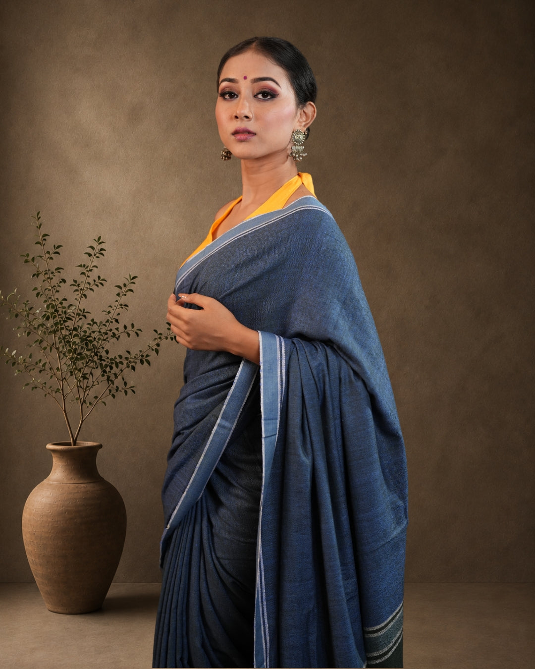 Pure Eri By Eri Silk Thread Work Interwoven Assam Silk Saree