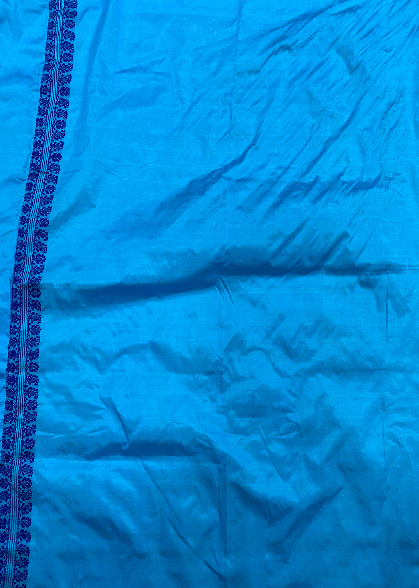 Sky Blue Pure Paat / Mulberry Assam-Silk-Saree With Blue Motifs – Ms55