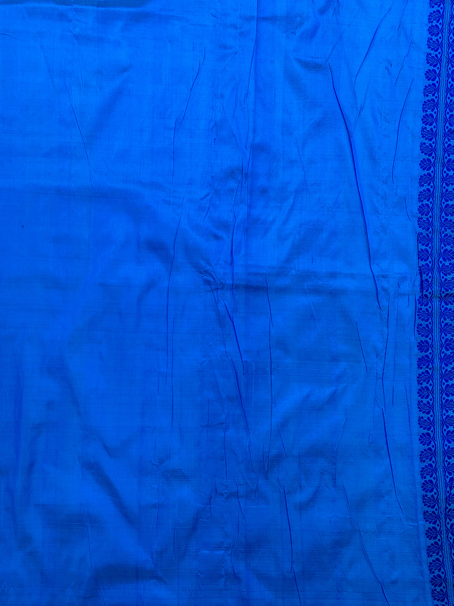 Sky Blue Pure Paat Mulberry Assam Silk Saree with Blue Motifs