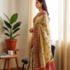Pure Muga Assam Silk Sraee With Multicoloured Motifs