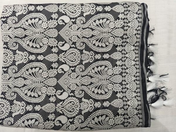 MULBERRY ( PAAT ) ASSAM SILK SAREE BLACK - Image 2