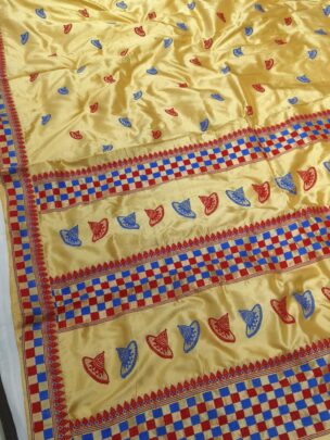 MULBERRY (PAAT) ASSAM SILK SAREE BEIGE