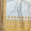 Exclusive Mulberry Assam Silk Saree – White with Golden Zari Motifs | MayuriSilk