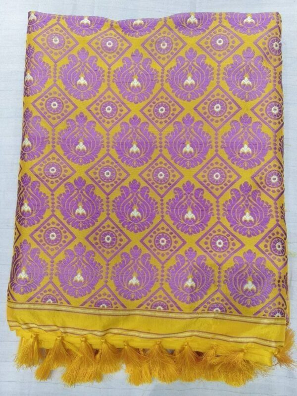 Exclusive Mulberry Assam Silk Saree – Yellow | Mayurisilk - Image 2