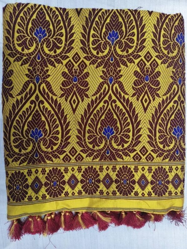 MULBERRY (PAAT) ASSAM SILK SAREE YELLOW - Image 2