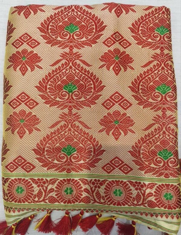Exclusive Mulberry Assam Silk Saree - Lemon | Mayurisilk - Image 2
