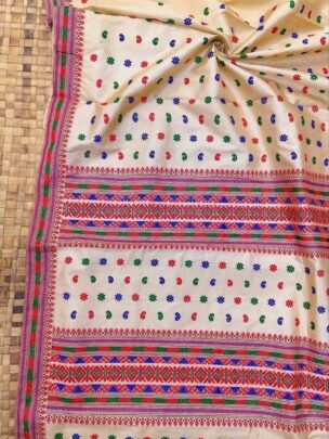 Exclusive Tussar Assam Silk Saree - Beige Colour  | Mayurisilk