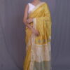Yellow Mulberry (Paat) Silk Saree With Grey And White Motifs