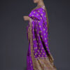 Purple Mulberry (Paat) Silk Saree Golden Thread Work With Mina Motifs