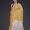 Yellow Eri Mulberry Saree with White Motifs