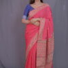 Orange Eri Silk Sraee with Interwoven Border