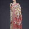 Traditional Tussar Silk Saree With Red and Black Boota