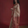 Pure Muga Assam Silk Saree With Marron Motifs