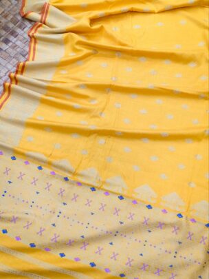 YELLOW EXCLUSIVE ERI ASSAM SILK SAREE | MAYURISILK