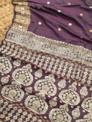 PURPLE EXCLUSIVE ERI ASSAM SILK SAREE HEAVY | MAYURISILK