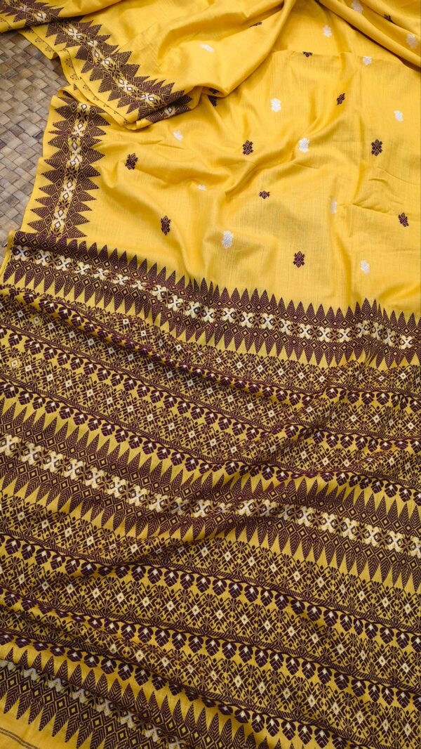 YELLOW EXCLUSIVE ERI ASSAM SILK SAREE | MAYURISILK
