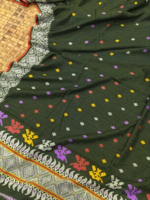 GREEN EXCLUSIVE ERI ASSAM SILK SAREE | MAYURISILK