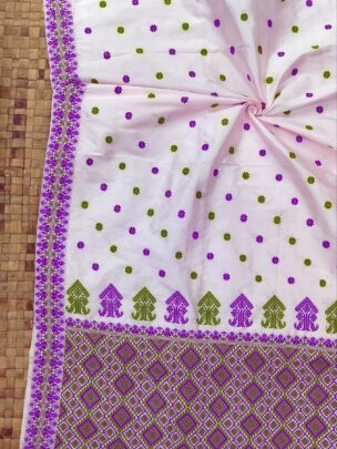 LIGHT PINK MULBERRY PAAT ASSAM SILK SAREE | MAYURISILK