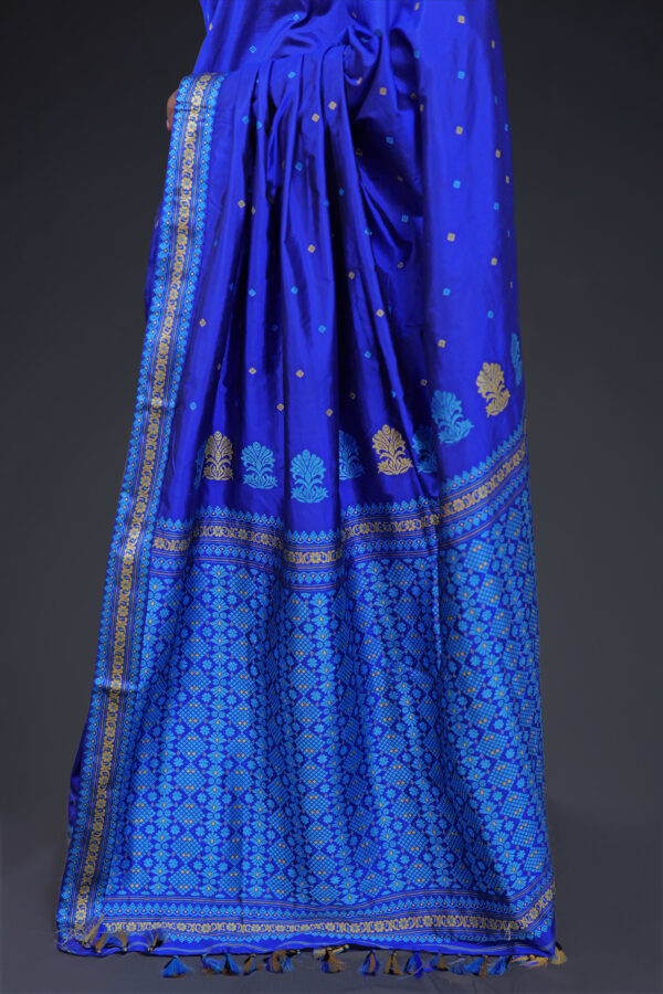 ROYAL BLUE THREAD MULBERRY( PAAT ) ASSAM SILK SAREE MAYURISILK - Image 5