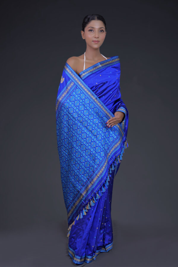 ROYAL BLUE THREAD MULBERRY( PAAT ) ASSAM SILK SAREE MAYURISILK