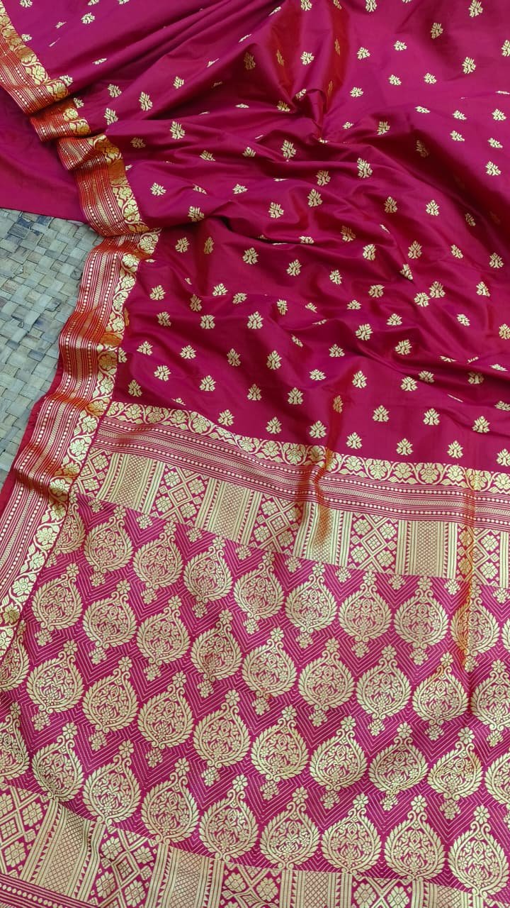 Pure Mulberry Assam Silk Thread Work Saree 103313