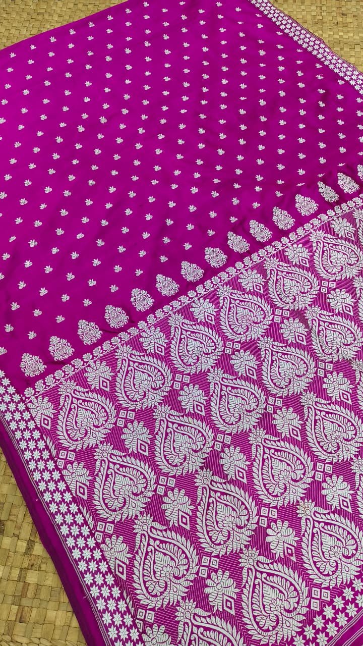 Pure Mulberry Assam Silk Thread Work Saree 103310 - Image 3