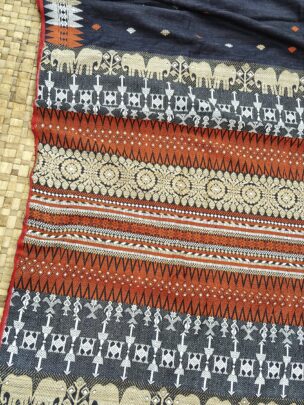 Black Pure Eri By Eri With Muga Ghisa Work Interwoven Assam Silk Saree