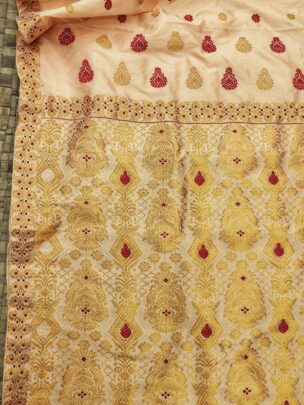 Camel Pure Mulberry With Color Zari Assam Silk Saree