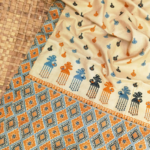 Pure Muga Thread Work Assam Silk Saree With Malticolor Motifs