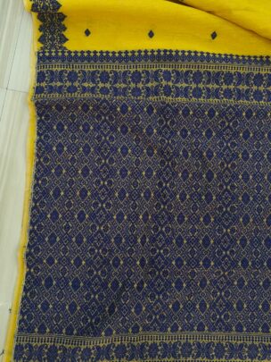 Yellow Eri By Mulberry Silk Interwoven Pure Assam Silk Saree