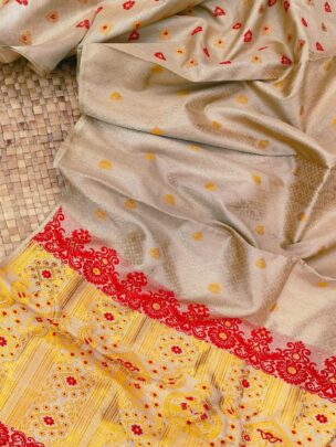 pure muga assam silk saree