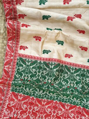Pure Tussar By Tussar Silk Thread Work Kaziranga Assam Silk Saree