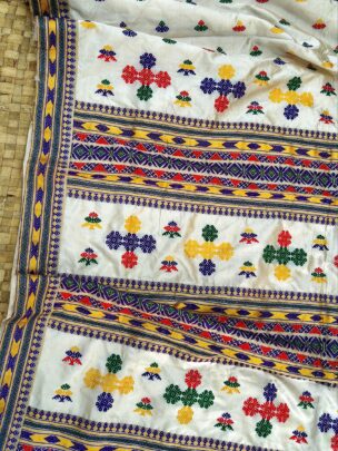 Pure Tussar By Mulberry Thread Work Assam Silk Saree