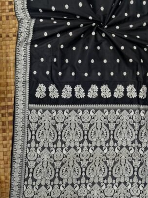 MULBERRY ( PAAT ) ASSAM SILK SAREE BLACK