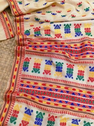 Tussar By Tussar Beige Multicolour Motifs Thread Work Saree 200213